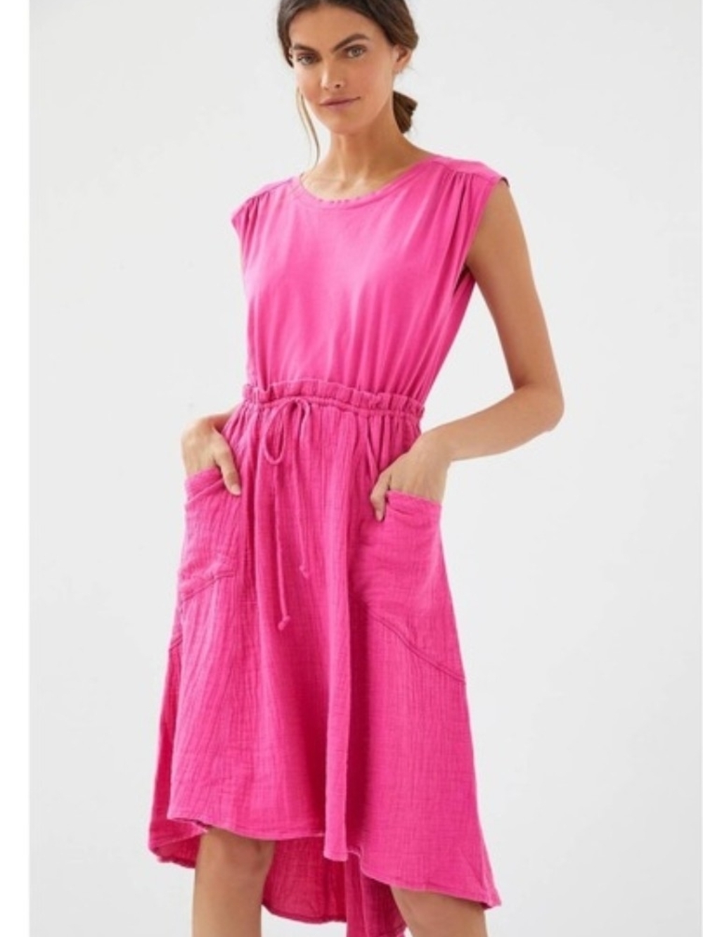 Anthropologie Charcoal Gray Drawstring High-Low Dress (Not The Pink Dress)